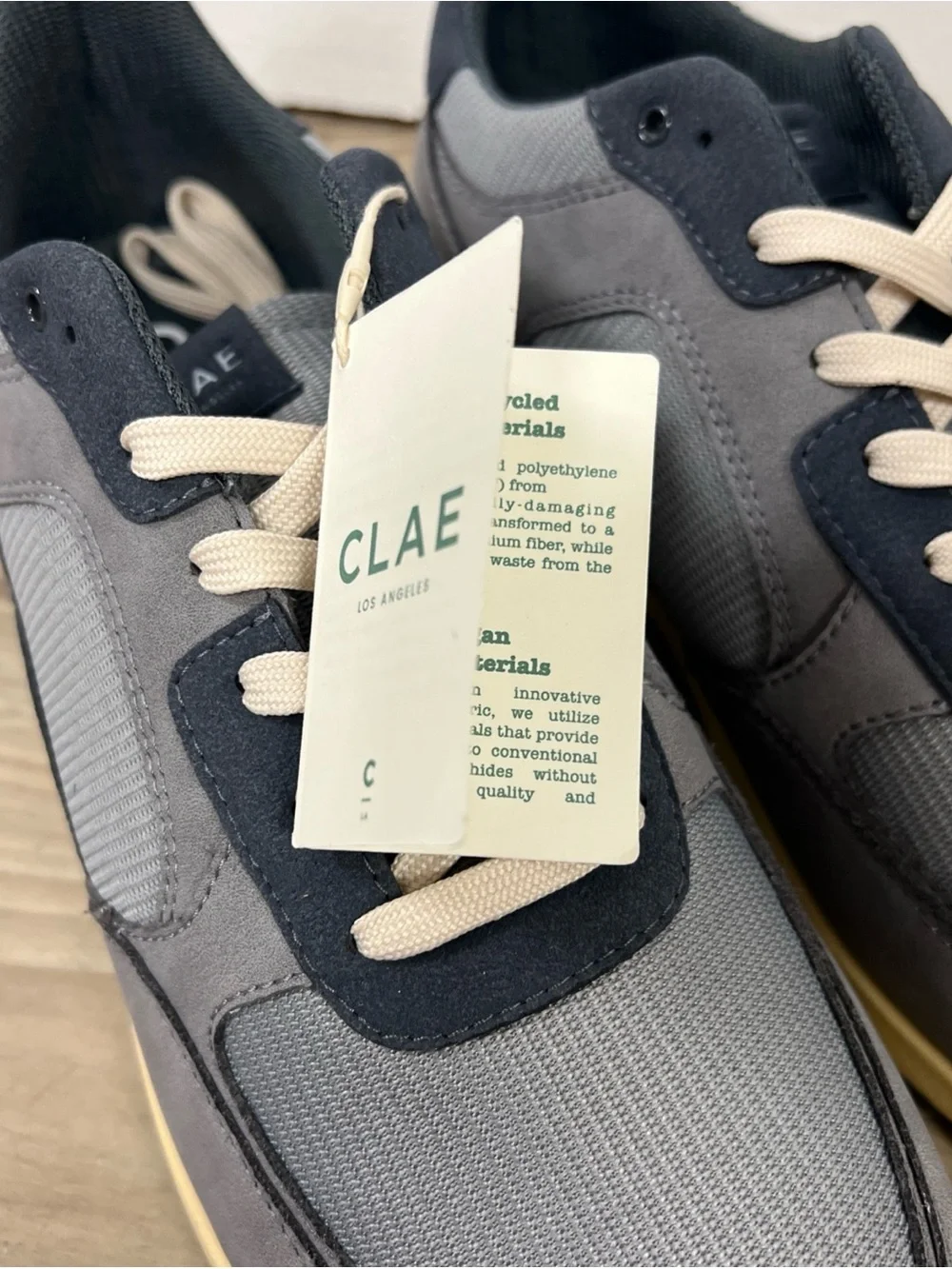 CLAE Joshua Lightweight Sneakers Frost Grey/Vanilla Men’s Size 11 $170 NWOB